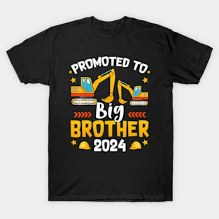 Kids Promoted to Big  2024 Construction Excavator Toddlers T-Shirt